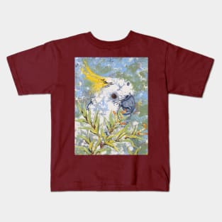 "Sulphur Secateur" Sulphur-Crested Cockatoo Kids T-Shirt